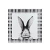 Raz 10" Decorative Black and White Bunny Rabbit Drawing on Plaid Wall Art -Southern Tide Shop Belk 401