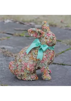 Raz 12.5" Multi-Colored Flowered Sitting Bunny Rabbit Spring Tabletop Decoration -Southern Tide Shop Belk 433