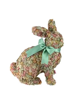Raz 12.5" Multi-Colored Flowered Sitting Bunny Rabbit Spring Tabletop Decoration -Southern Tide Shop Belk 434
