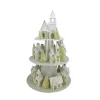 Raz 25" Silver and Gold Glitter Lighted 3-Tier Christmas House Display Decoration -Southern Tide Shop Belk 439
