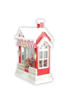 Raz 10" Red and White LED Glittered Santa's Toy Shop Building Christmas Tabletop Decor -Southern Tide Shop Belk 468