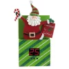 Raz 8.75" Green and Red Diagonal Striped Santa Claus Pop Up Present Countdown Christmas Ornament Decor -Southern Tide Shop Belk 470