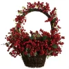 Raz 22" Country Rustic Red Rosehip Berries and Vines Decorative Christmas Wall Basket -Southern Tide Shop Belk 472