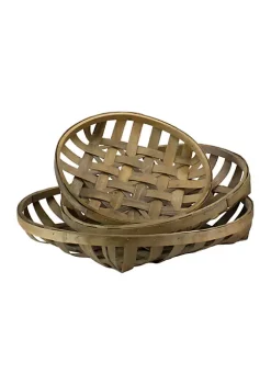 Raz Set of 3 Brown Woven Baskets 23.75"