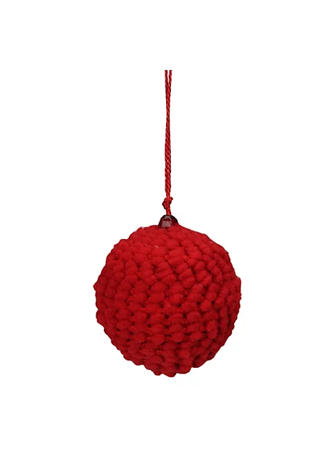Raz Set of 4 Vibrantly Colored Knitted Christmas Ball Ornaments 2.5” (63.5mm) 4 Raz Set of 4 Vibrantly Colored Knitted Christmas Ball Ornaments 2.5” (63.5mm) - Image 2