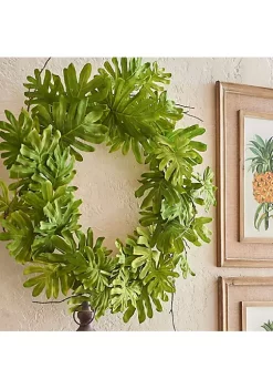 Raz Philodendron Leaves and Twigs Artificial Tropical Wreath - 26-Inch Unlit 7 Raz Philodendron Leaves and Twigs Artificial Tropical Wreath - 26-Inch Unlit -Southern Tide Shop Belk 564