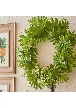 Raz Philodendron Leaves and Twigs Artificial Tropical Wreath - 26-Inch Unlit 8 Raz Philodendron Leaves and Twigs Artificial Tropical Wreath - 26-Inch Unlit -Southern Tide Shop Belk 565