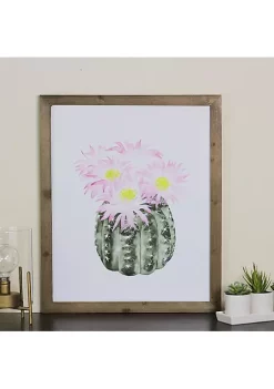 Raz 24" Pink and Yellow Cactus Decorative Wooden Framed Print Wall Art -Southern Tide Shop Belk 568