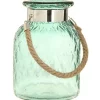 Raz 9.75" French Countryside Hanging Green Harlequin Glass Lantern with Jute Handle -Southern Tide Shop Belk 570