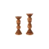 Raz Set of 2 Country Rustic Brown Pine Cone Pillar Candle Holders 12" -Southern Tide Shop Belk 575
