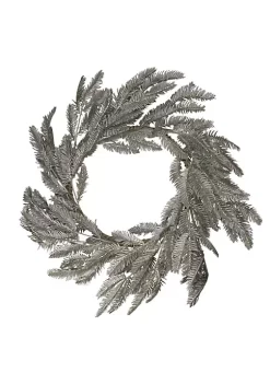 Raz Green and Silver Glittered Pine Artificial Christmas Wreath - 22-Inch Unlit