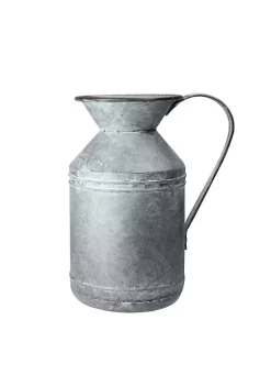 Raz 13" Rustic Galvanized Decorative Metal Pitcher Vase