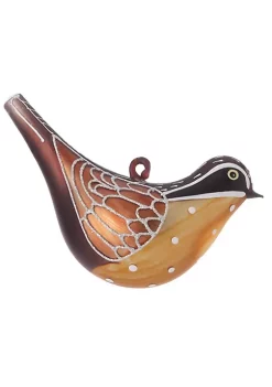 Raz 5" Gold and Brown Country Cabin Glittered Bird Christmas Ornament -Southern Tide Shop Belk 608