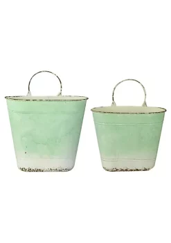 Raz Set of 2 Green Ombre Decorative Wall Decor 13.75"