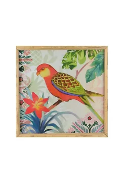 Raz 14" Red and Green Love Bird Decorative Wooden Framed Print Wall Art